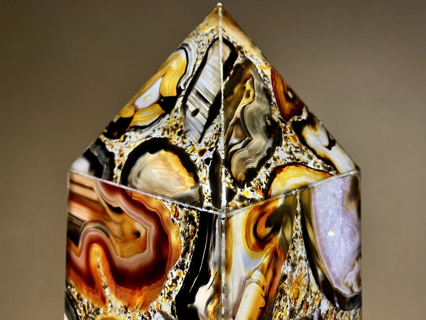 Luminous Agate Obelisk Lamp